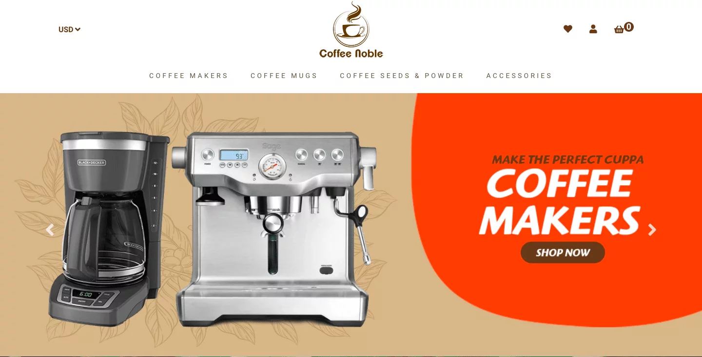 CoffeeNoble.com (US$ 1,314) – Coffee Niche Exclusive Store
