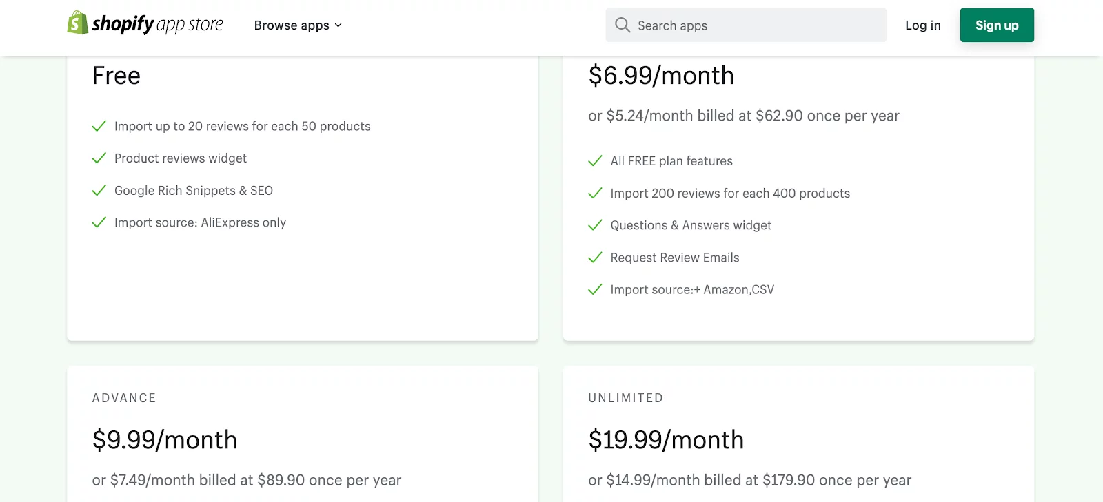 Shopify Apps for Dropshipping - Pricing of Ryviu
