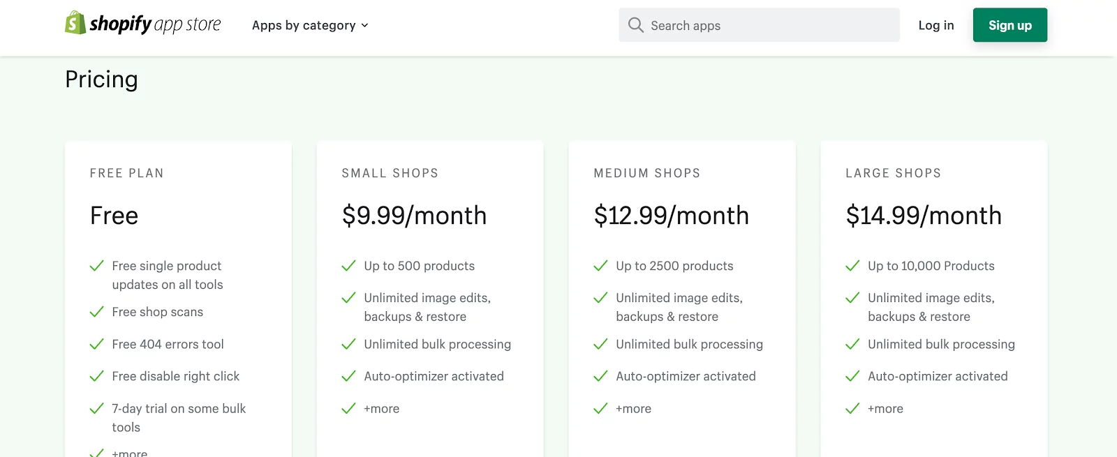 Shopify SEO Apps - Pricing of SEO King