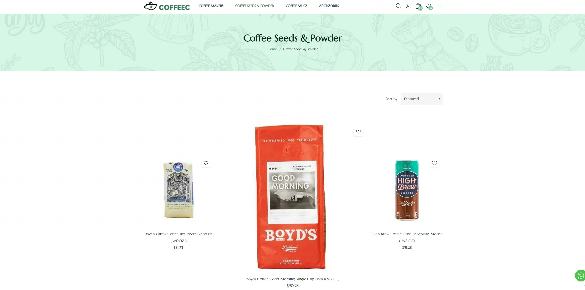Coffee Store Premium E-commerce Website