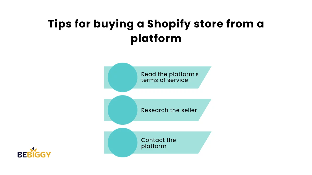 Tips for buying a Shopify store from a platform