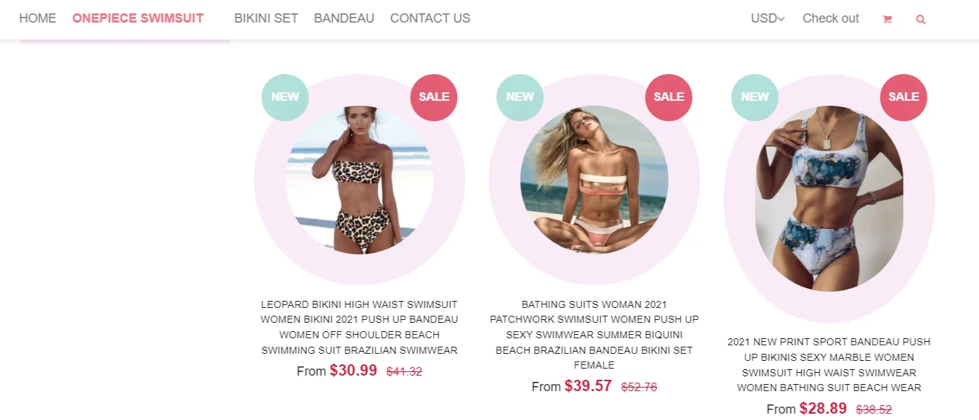 What are some winning products in the Shopify Sportsbra stores?