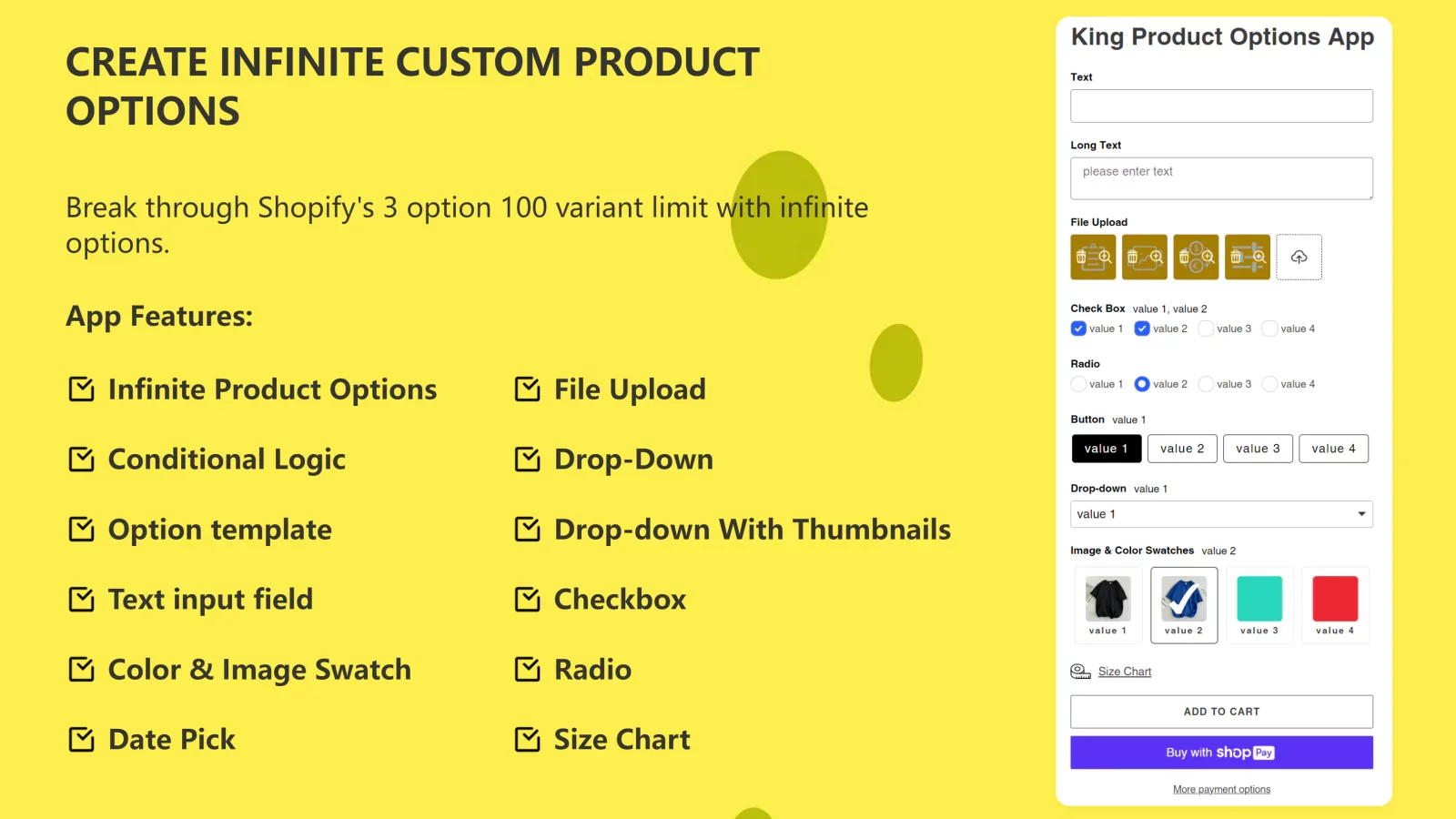 King Product Options & Variant: Best Shopify App for Aliexpress