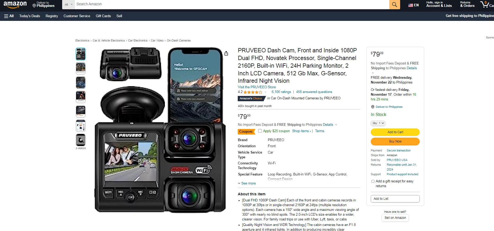 Best Dashcam and Accessories Dropshipping Suppliers 8: Pruveeo