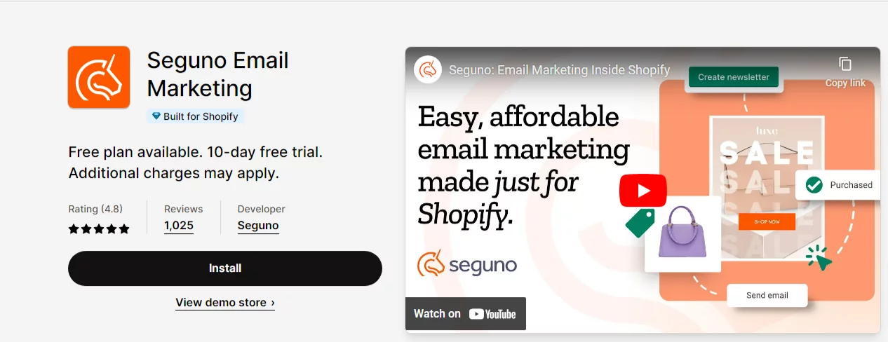 Best Shopify Apps for Conversions: Seguno Email Marketing