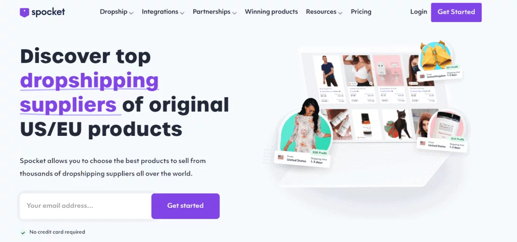 Top 10 Best US dropshipping suppliers for Shopify: Spocket