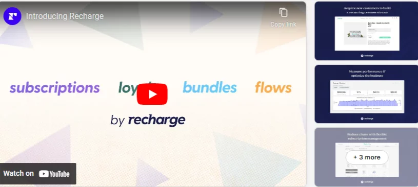 The Recharge Subscriptions app