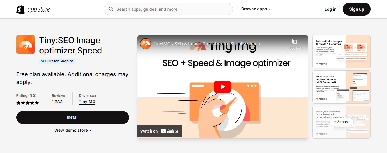 Tiny: SEO Image and Speed Optimizer - For Boosting Page Speed and SEO Rankings