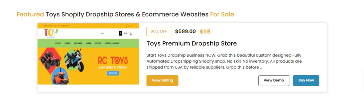 WINNING PRODUCTS OF Premade Shopify Thrilltoys Stores bebiggy
