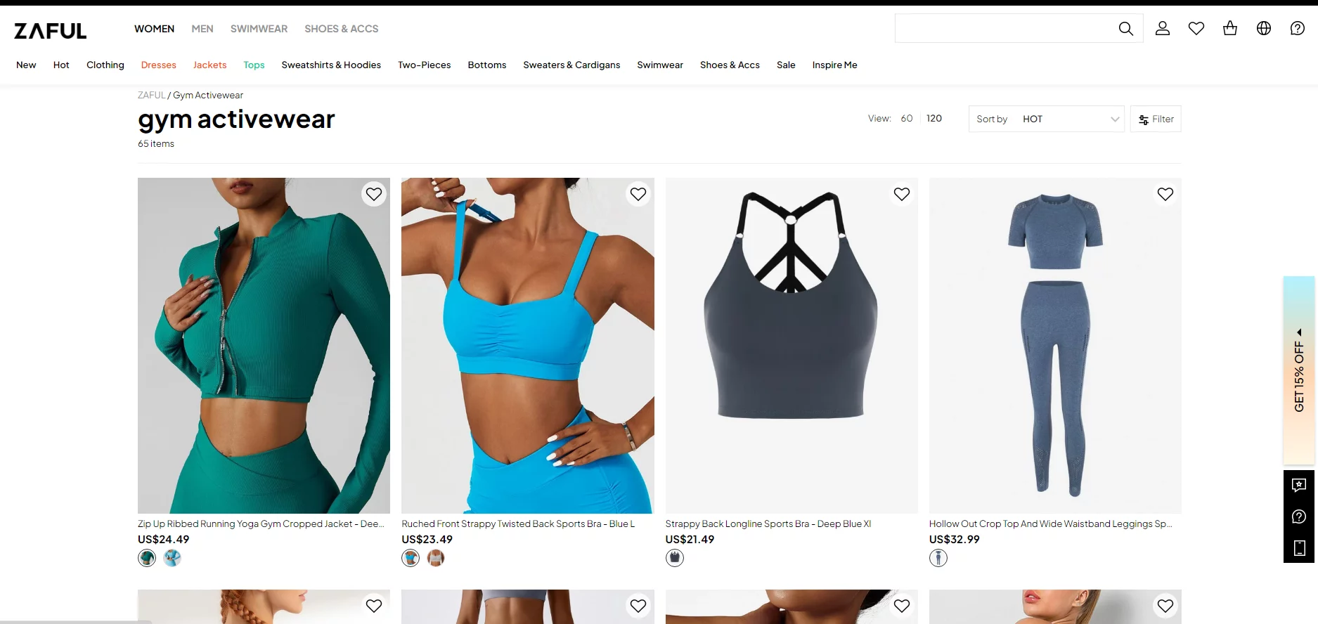 Best Gym Activewear Dropshipping Suppliers 1: Zaful
