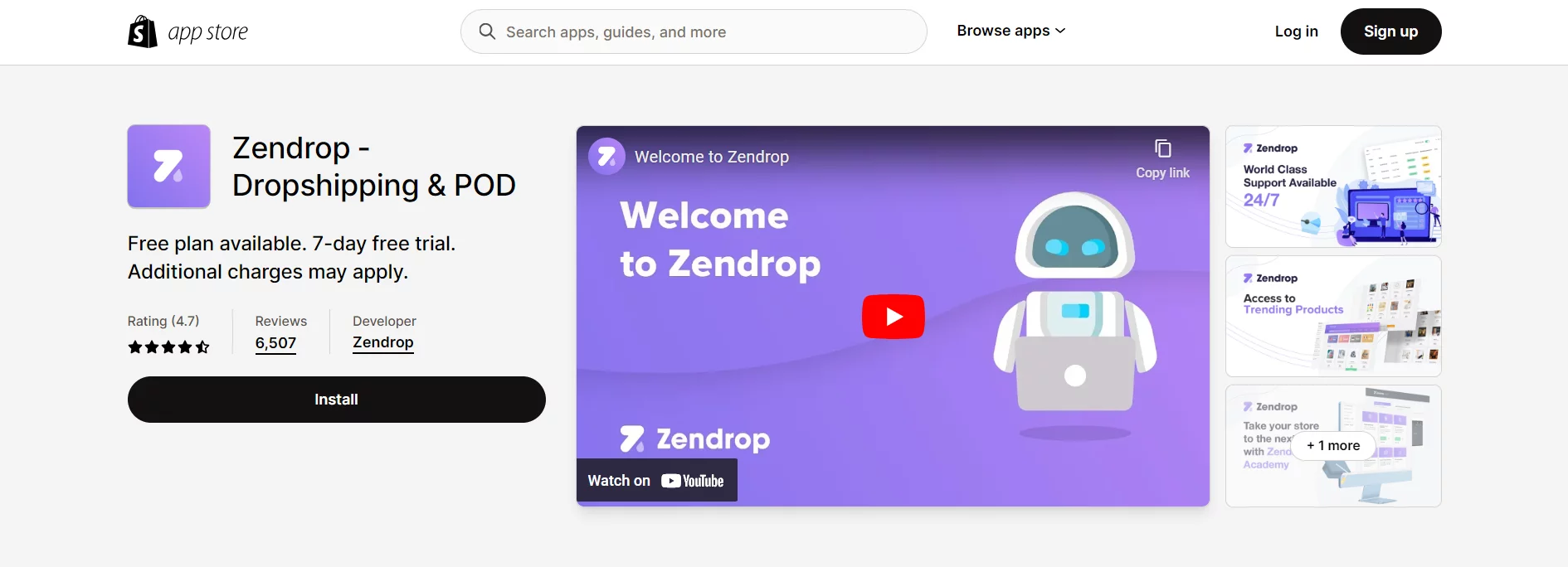 Zendrop - Dropshipping and POD - Highest Reviews - (4.7/5 - 6,503)