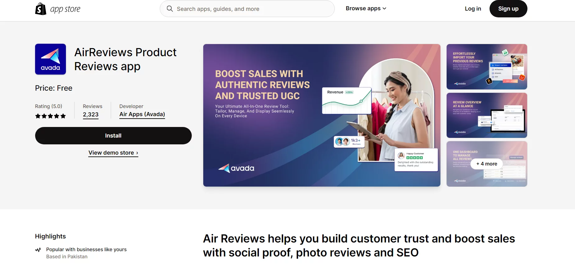 AirReviews Product Reviews app
