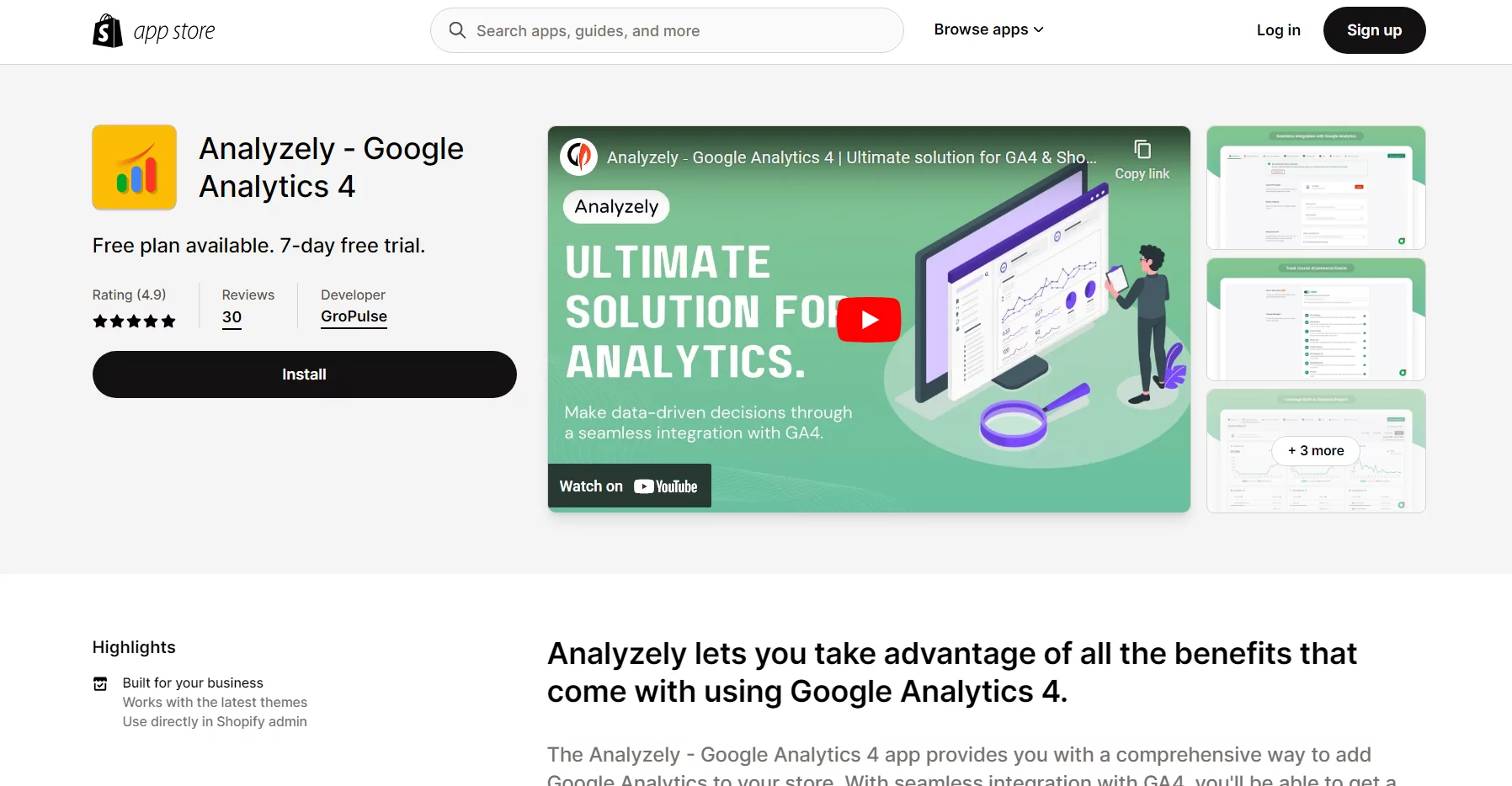 Analyzely ‑ Google Analytics 4