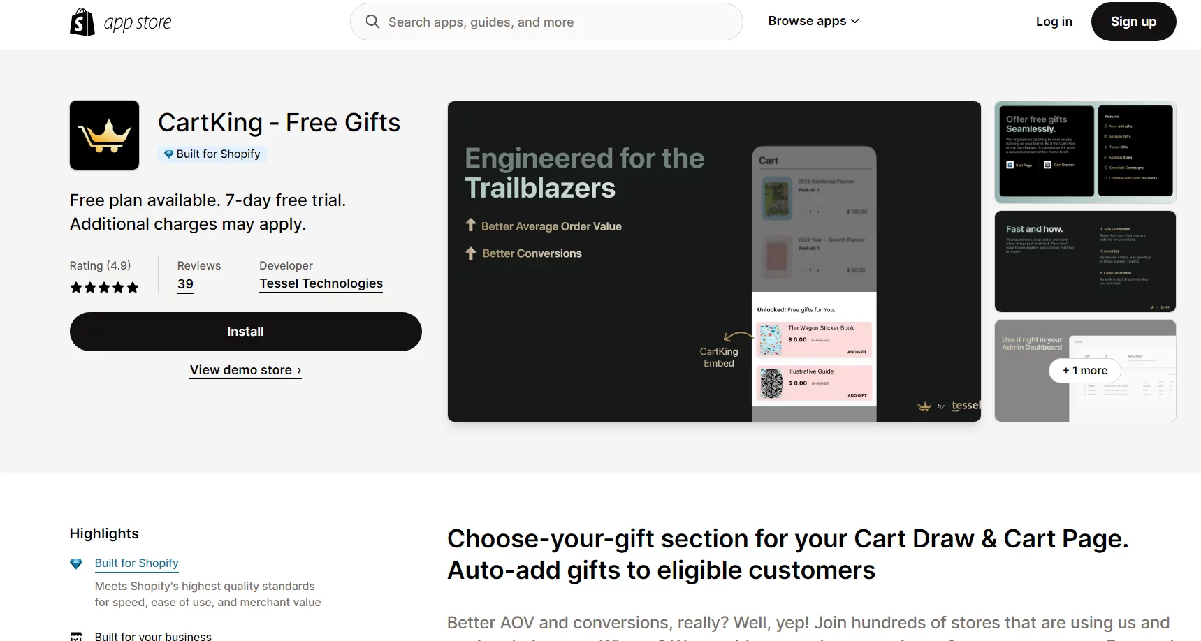 Best Free SEO Apps for Shopify: CartKing ‑ Free Gifts