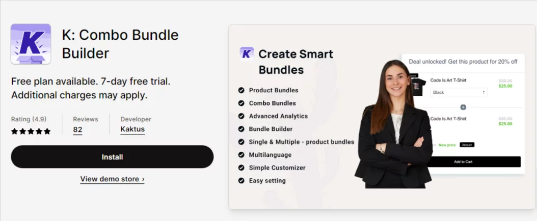 Best Shopify Customer Service Apps: K: Combo Bundle Builder