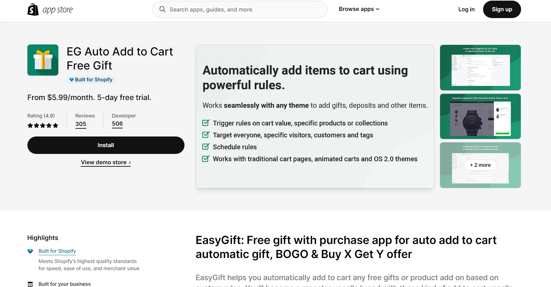Best Free SEO Apps for Shopify: EG Auto Add to Cart Free Gift