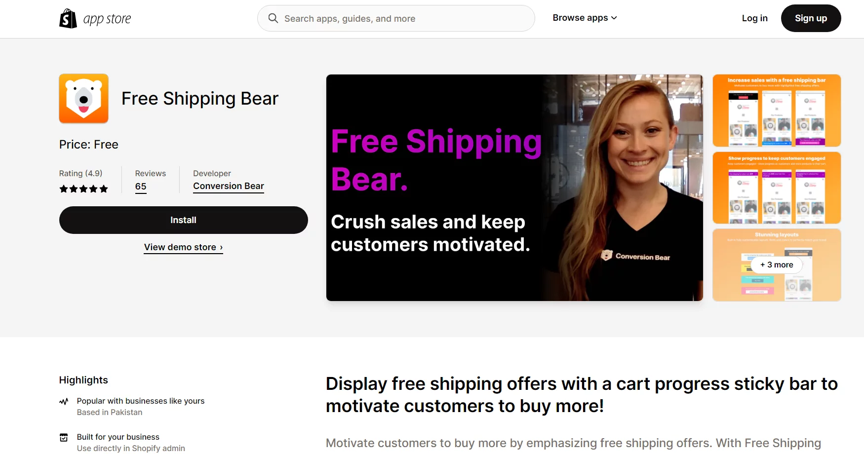 Best Free SEO Apps for Shopify: Free Shipping Bear
