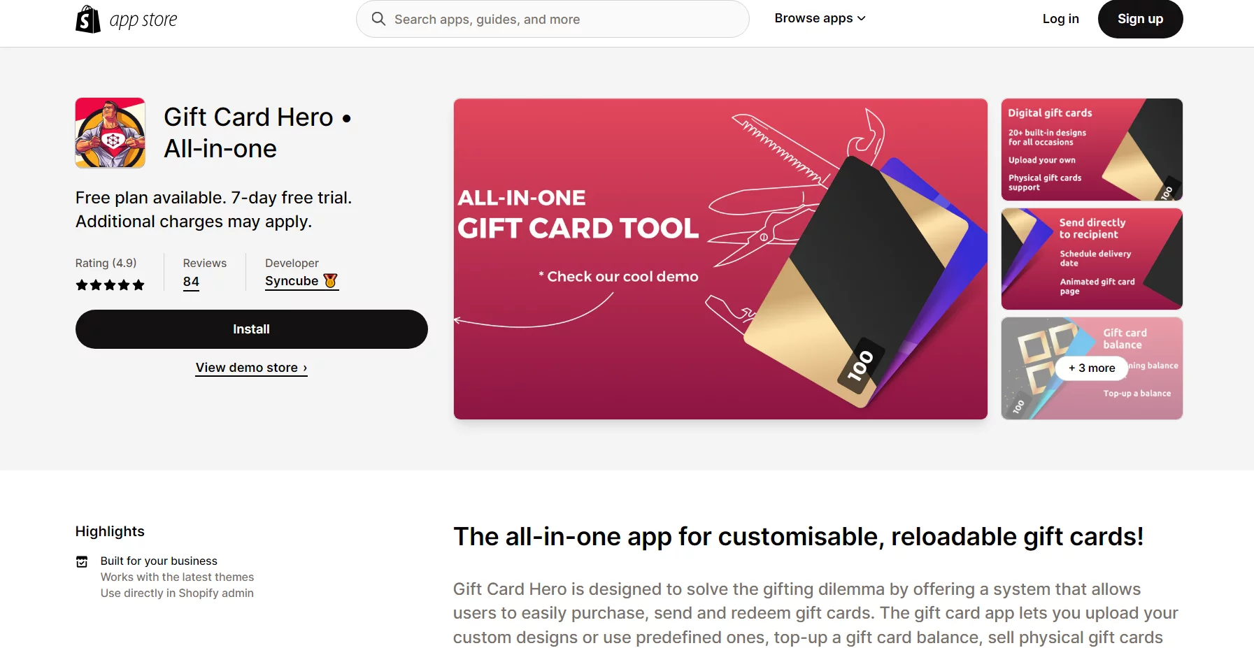 Best Shopify Gift Card Apps- Gift Card Hero • All‑in‑one