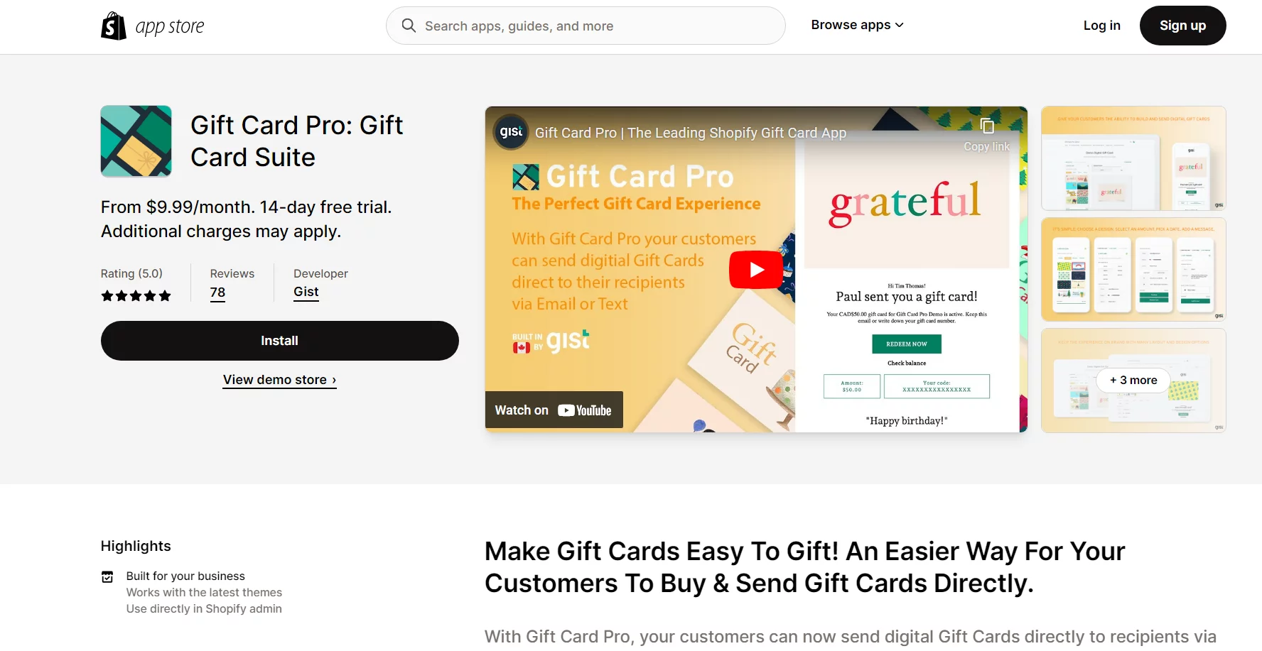 Best Shopify Gift Card Apps- Gift Card Pro: Gift Card Suite