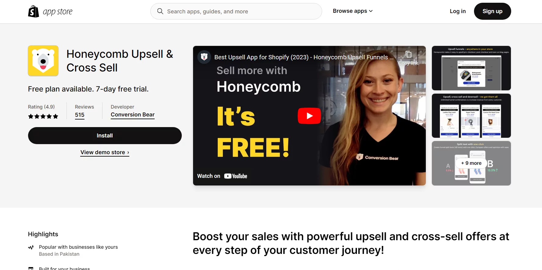Honeycomb Upsell & Cross Sell