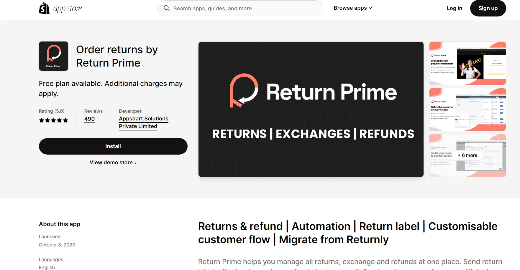 Order returns by Return Prime