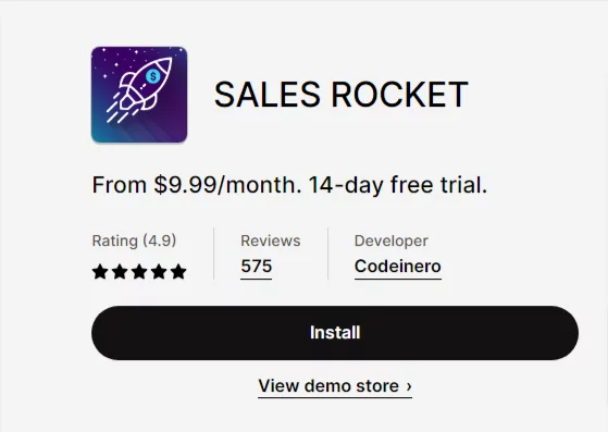 Best Shopify Marketing Apps: SALES ROCKET