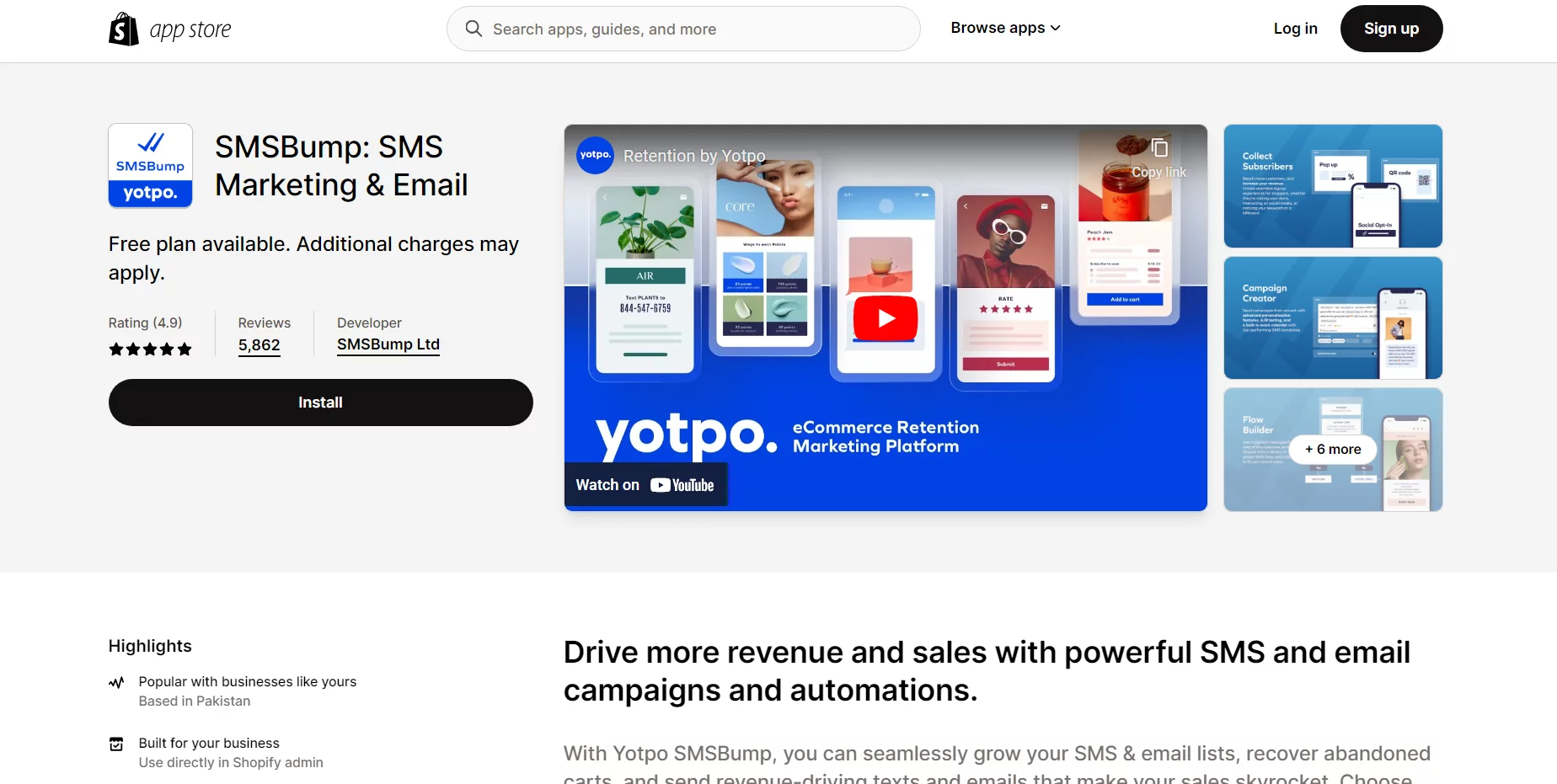 Best Shopify SMS Apps: SMSBump: SMS Marketing & Email