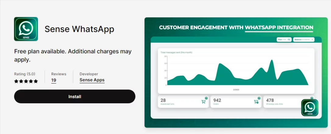 Best Shopify Customer Service Apps: Sense WhatsApp