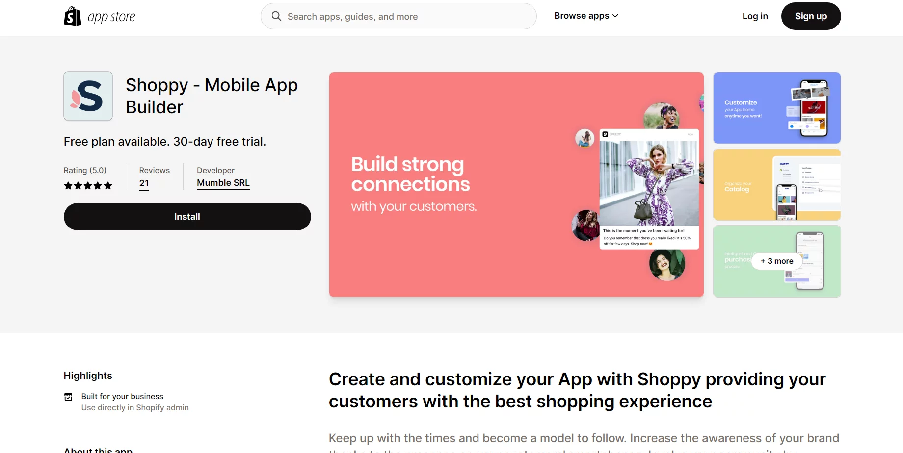 Best Shopify SMS Apps: Shoppy ‑ Mobile App Builder