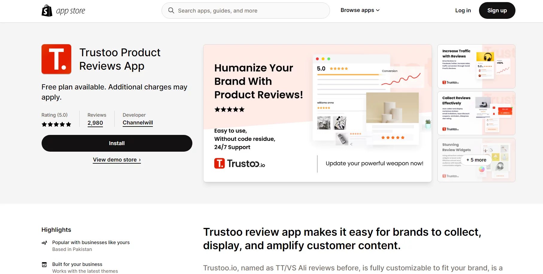 Best Shopify Rewards Apps- Trustoo Product Reviews App