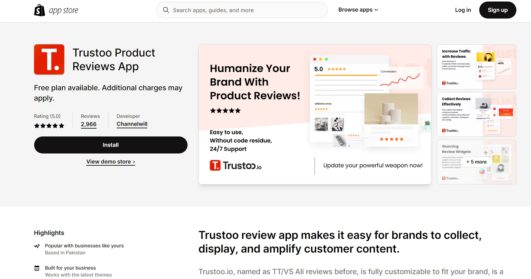 Best Shopify Analytics Apps: Trustoo Product Reviews App
