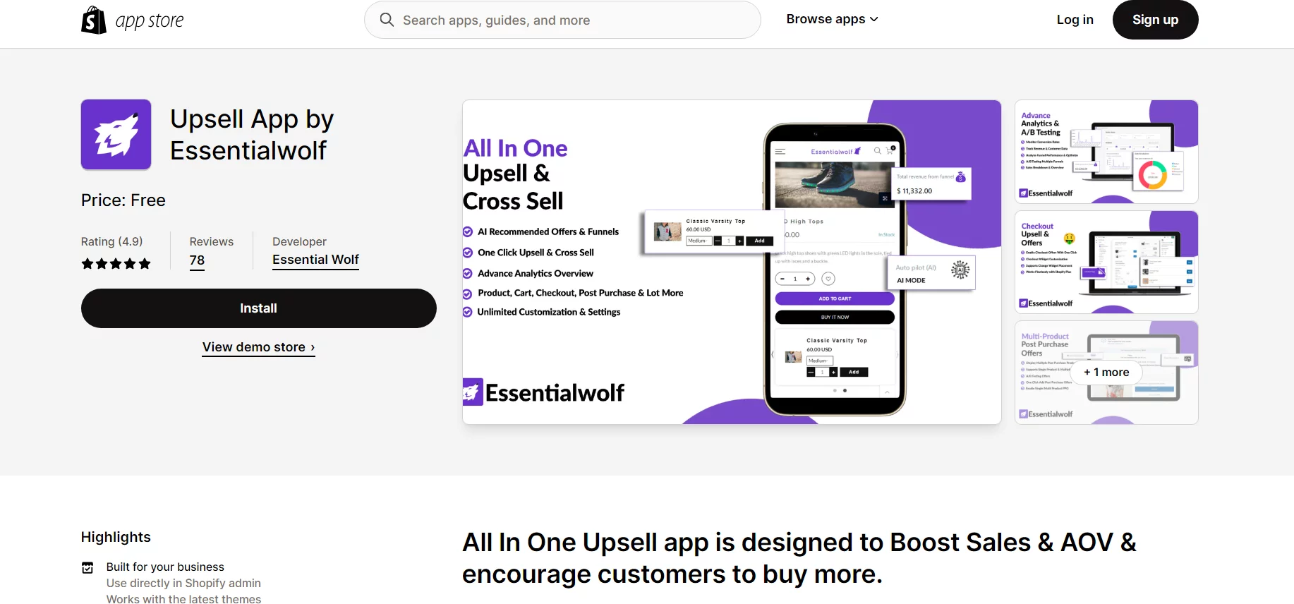 Upsell App by Essentialwolf