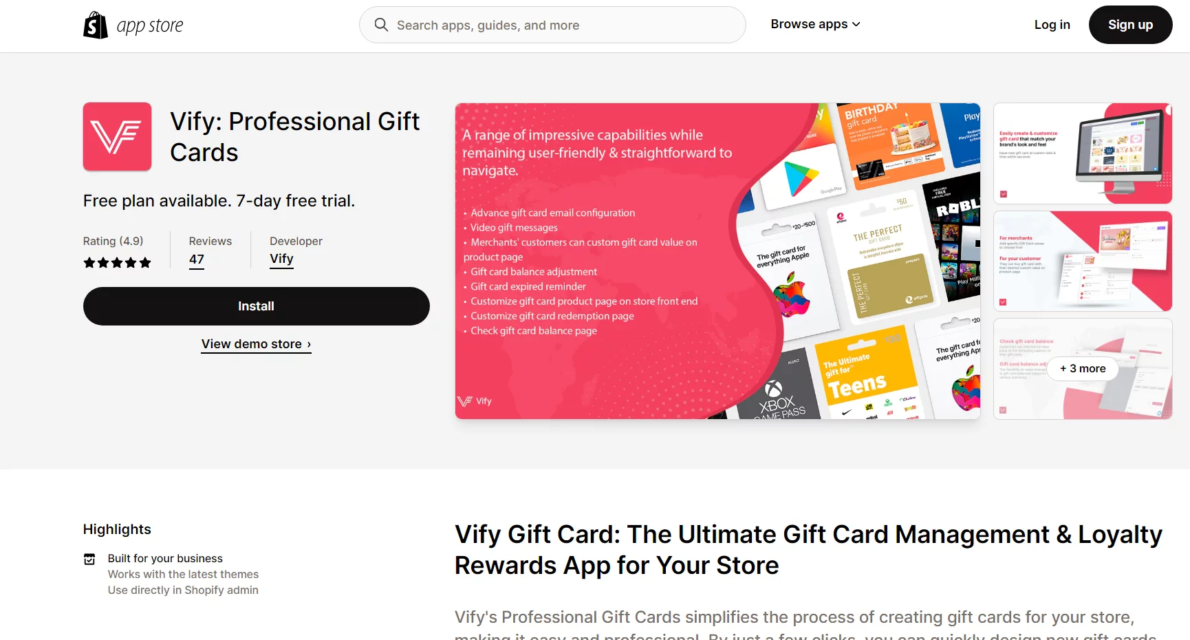 Vify's Professional Gift Cards