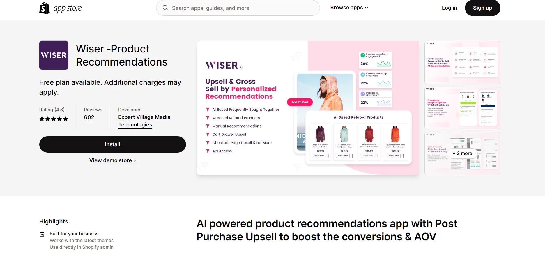 Wiser ‑Product Recommendations