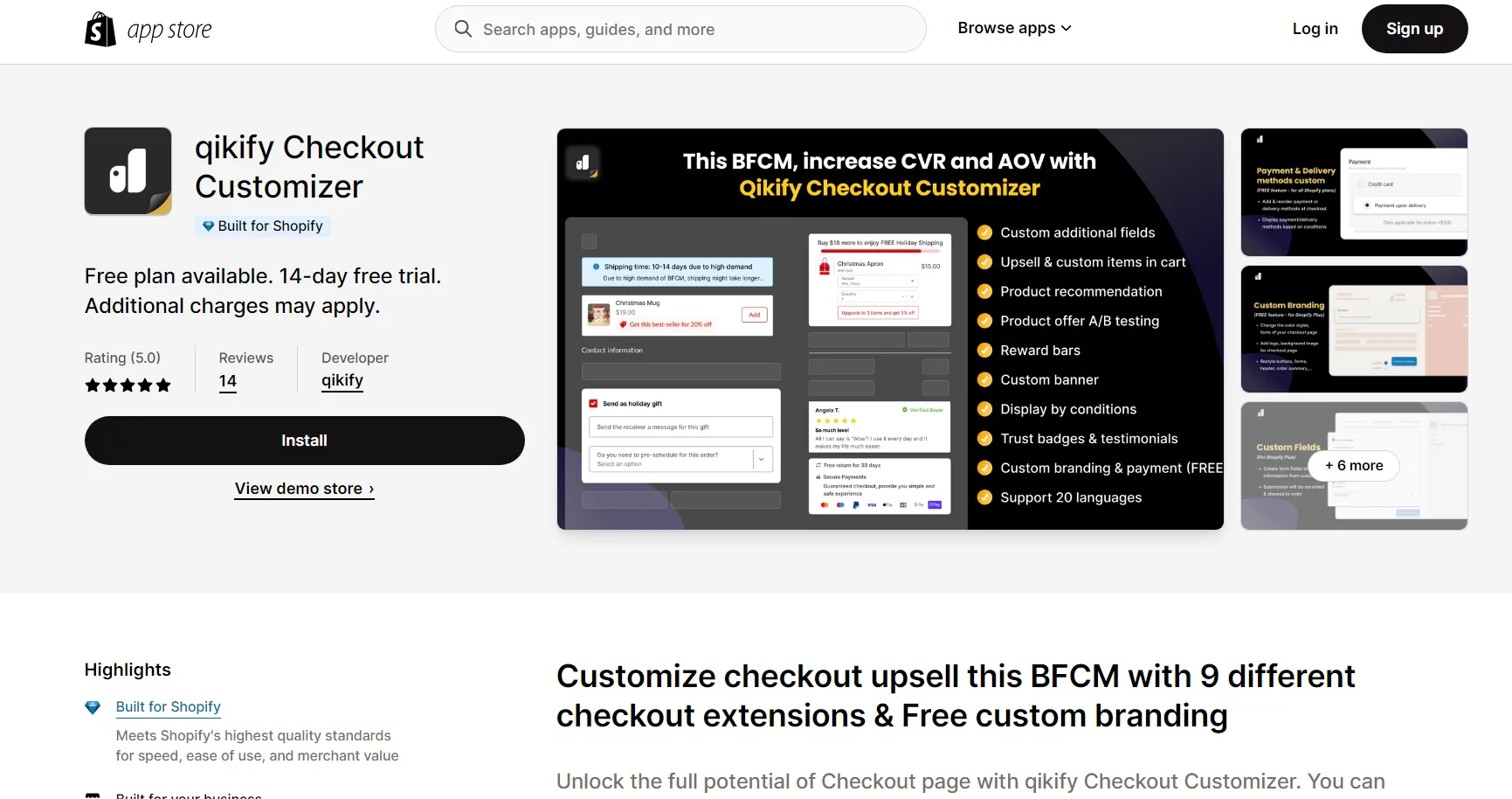 Best Shopify Checkout Apps: qikify Checkout Customizer